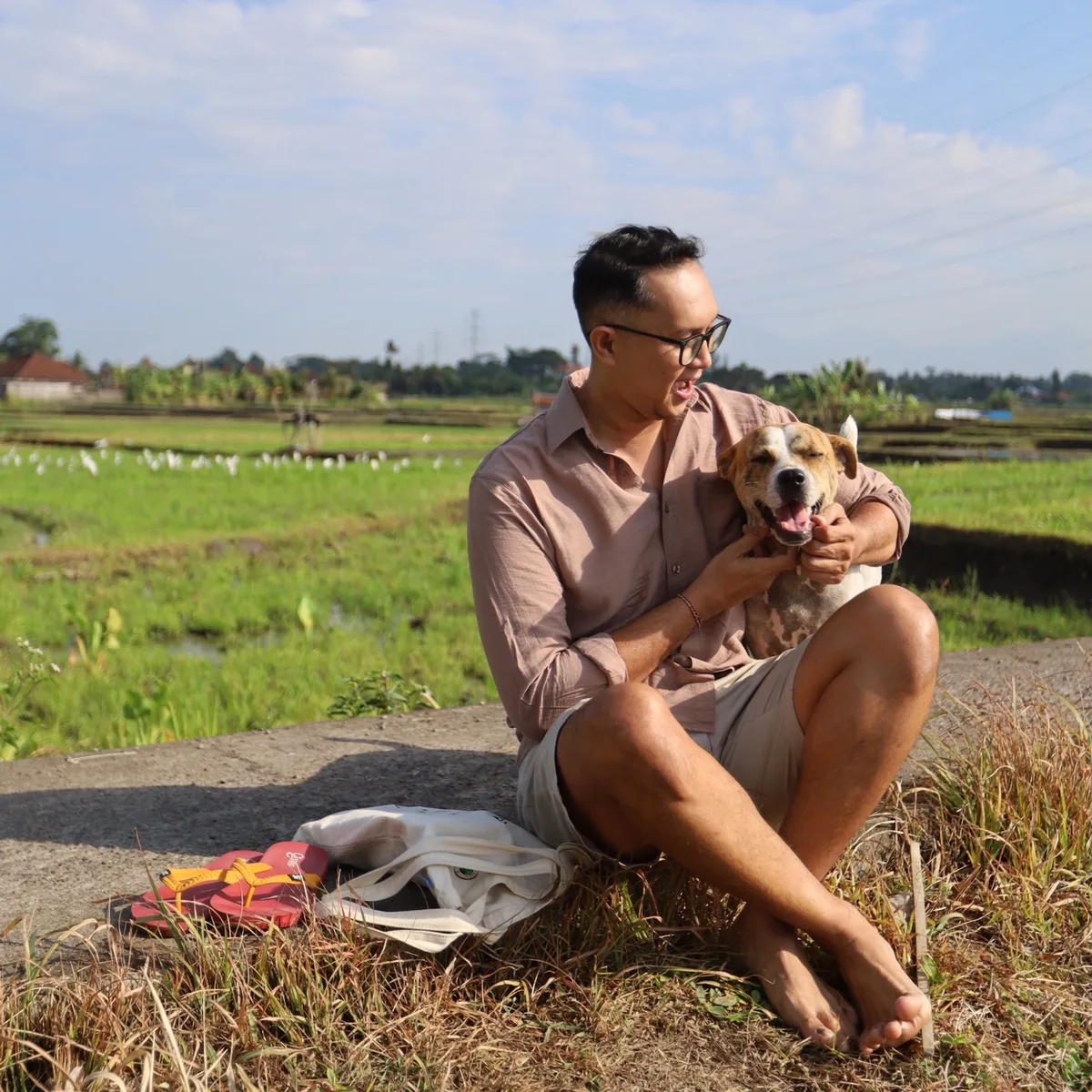 Andriyan Febriyanto in the rice fields of Bali